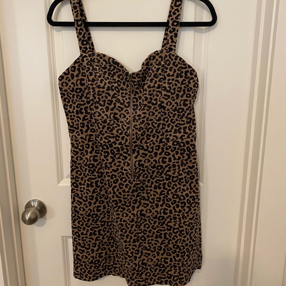 TAGS ON LEOPARD CORDUROY JUMPER DRESS